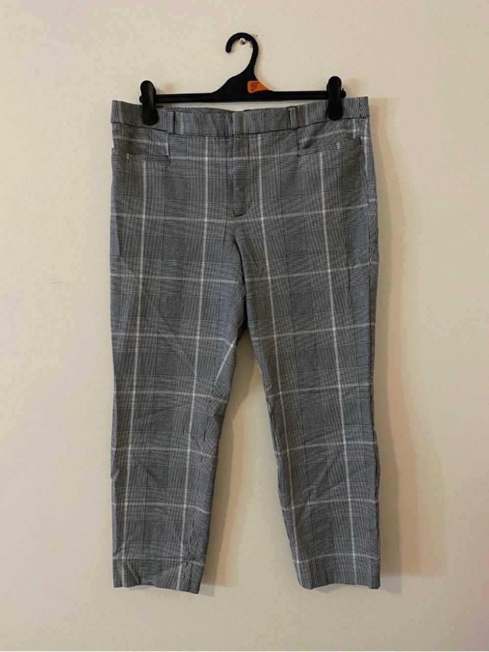 Banana Republic Sloan Gray Plaid Ankle  Dress Pants Plus  14